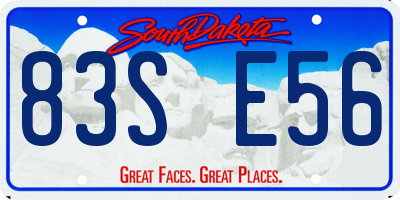 SD license plate 83SE56