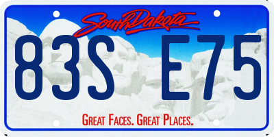 SD license plate 83SE75