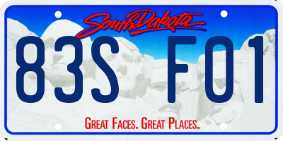 SD license plate 83SF01