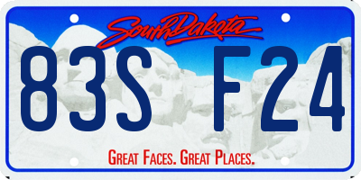 SD license plate 83SF24