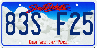 SD license plate 83SF25