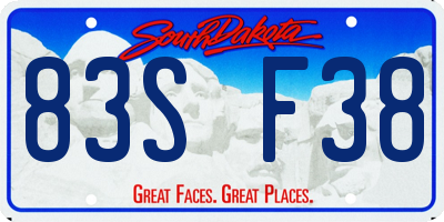 SD license plate 83SF38