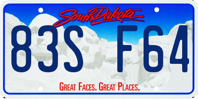 SD license plate 83SF64
