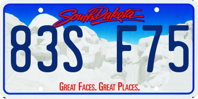 SD license plate 83SF75