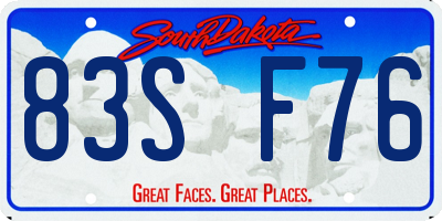SD license plate 83SF76