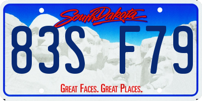 SD license plate 83SF79