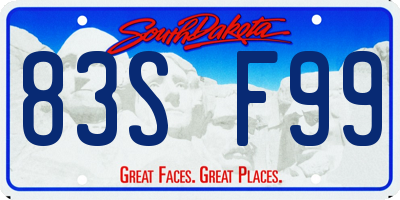 SD license plate 83SF99