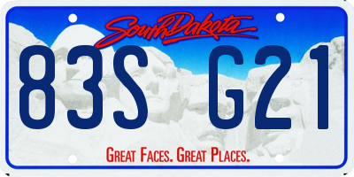 SD license plate 83SG21
