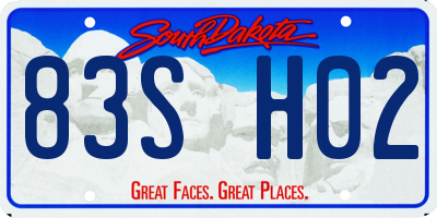 SD license plate 83SH02