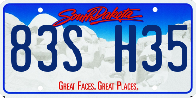 SD license plate 83SH35
