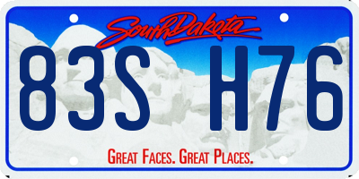 SD license plate 83SH76