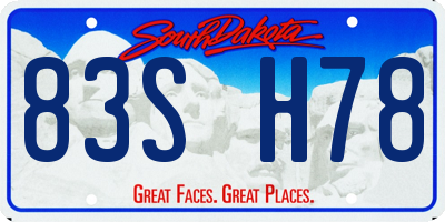 SD license plate 83SH78
