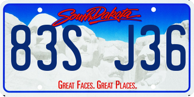SD license plate 83SJ36