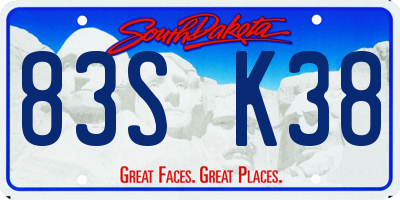 SD license plate 83SK38