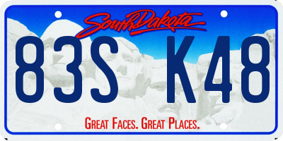SD license plate 83SK48
