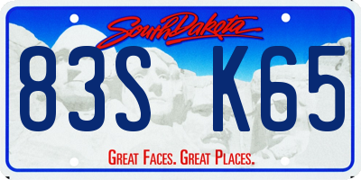 SD license plate 83SK65