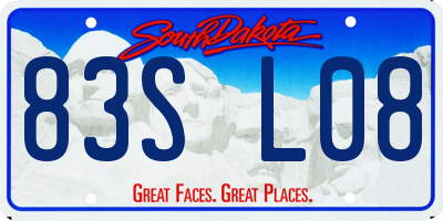 SD license plate 83SL08