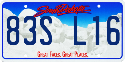 SD license plate 83SL16