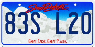 SD license plate 83SL20