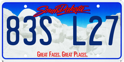 SD license plate 83SL27