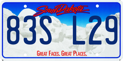 SD license plate 83SL29