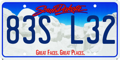 SD license plate 83SL32