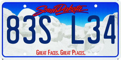 SD license plate 83SL34