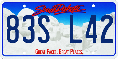 SD license plate 83SL42