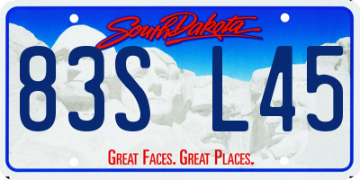 SD license plate 83SL45