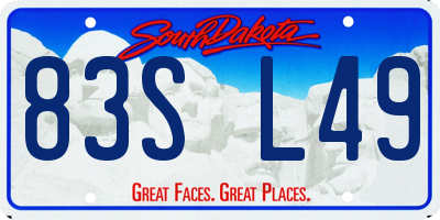 SD license plate 83SL49