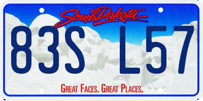 SD license plate 83SL57