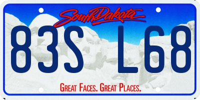 SD license plate 83SL68