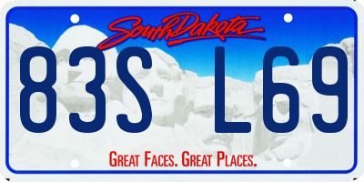 SD license plate 83SL69