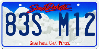 SD license plate 83SM12