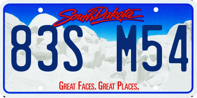 SD license plate 83SM54