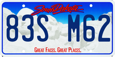 SD license plate 83SM62