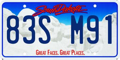 SD license plate 83SM91