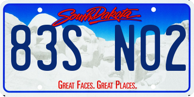 SD license plate 83SN02