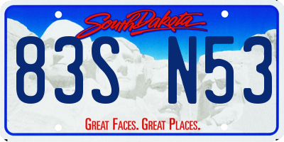 SD license plate 83SN53