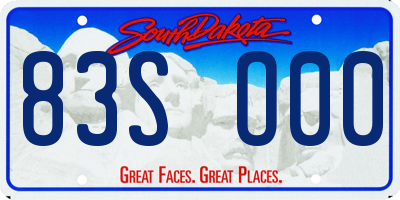 SD license plate 83SO00