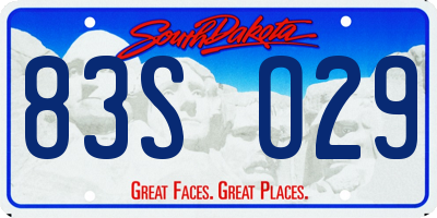 SD license plate 83SO29
