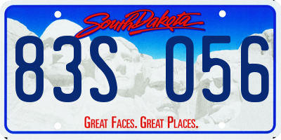 SD license plate 83SO56
