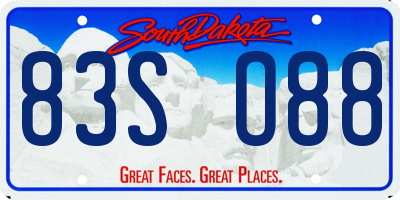 SD license plate 83SO88