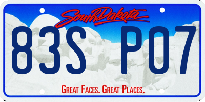 SD license plate 83SP07