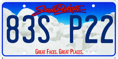 SD license plate 83SP22