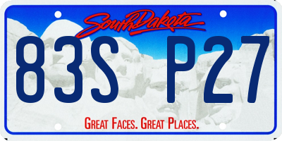 SD license plate 83SP27
