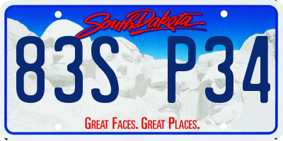 SD license plate 83SP34