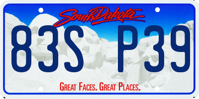 SD license plate 83SP39