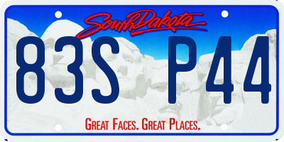 SD license plate 83SP44