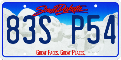 SD license plate 83SP54